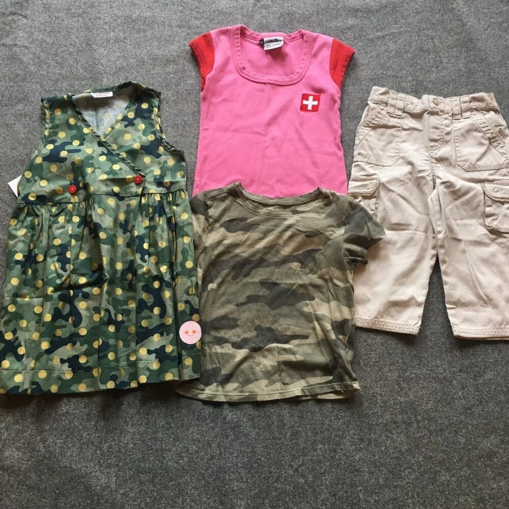 Girl Size 5 Clothing Lot 4x‎ Pieces Bulk All Seasons Camo Casual Outdoor Cotton